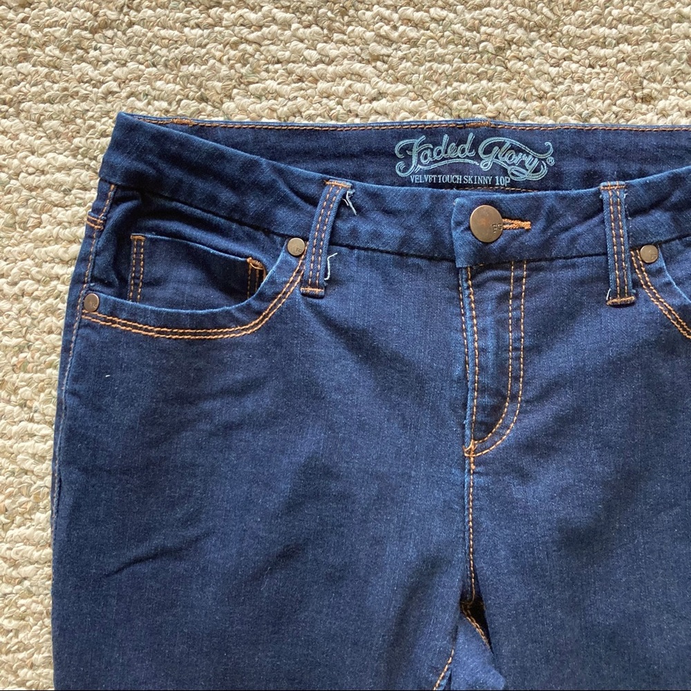 Faded Glory Velvet Touch Skinny Dark Blue Jeans 10P